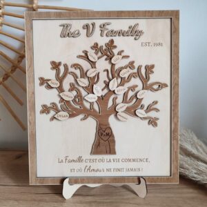 Arbre génalogique en bois personnalisé